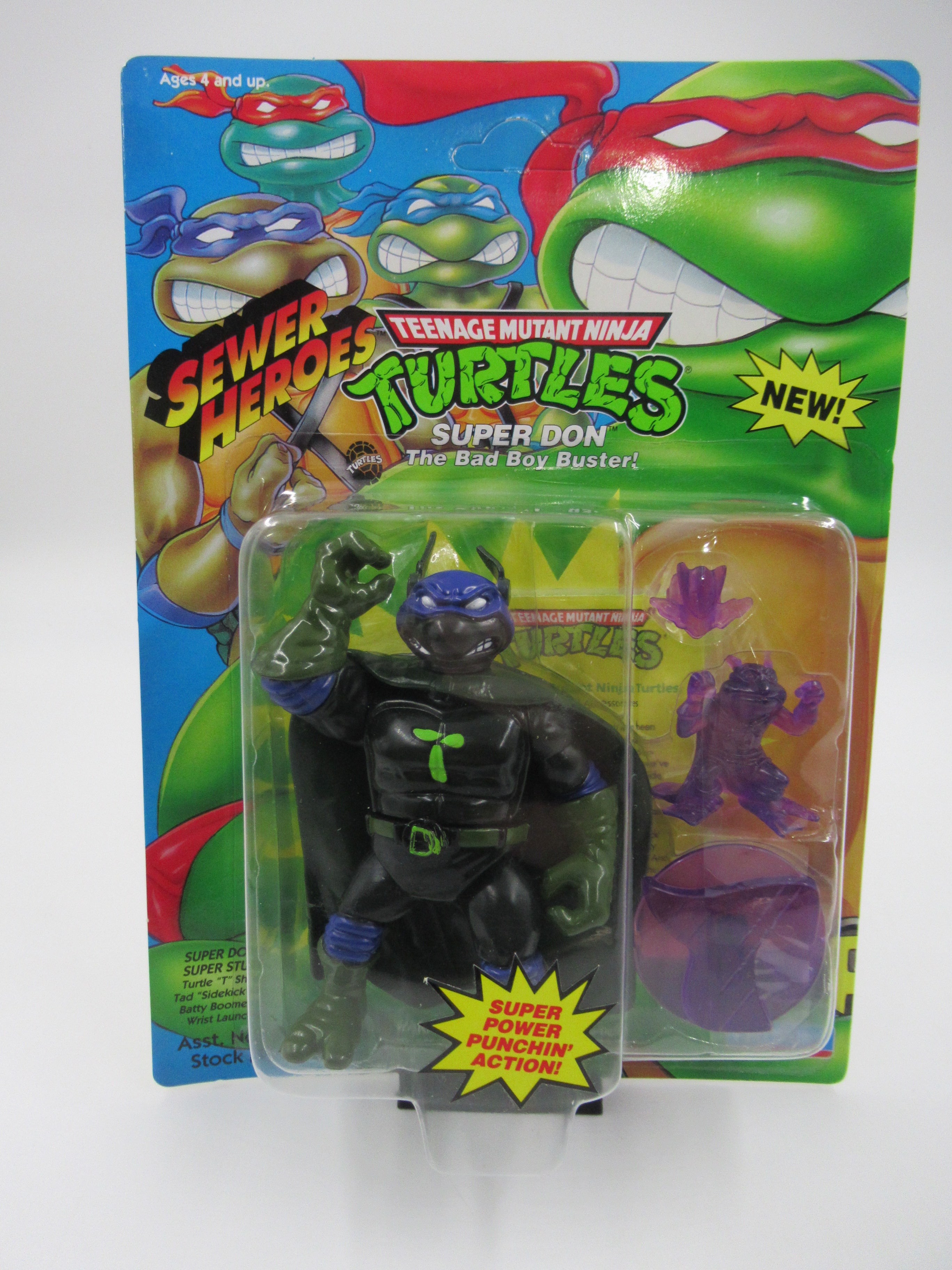 Teenage Mutant Ninja Turtles Sewer Heroes Super Donatello Figure TMNTs - Playmates (1993)